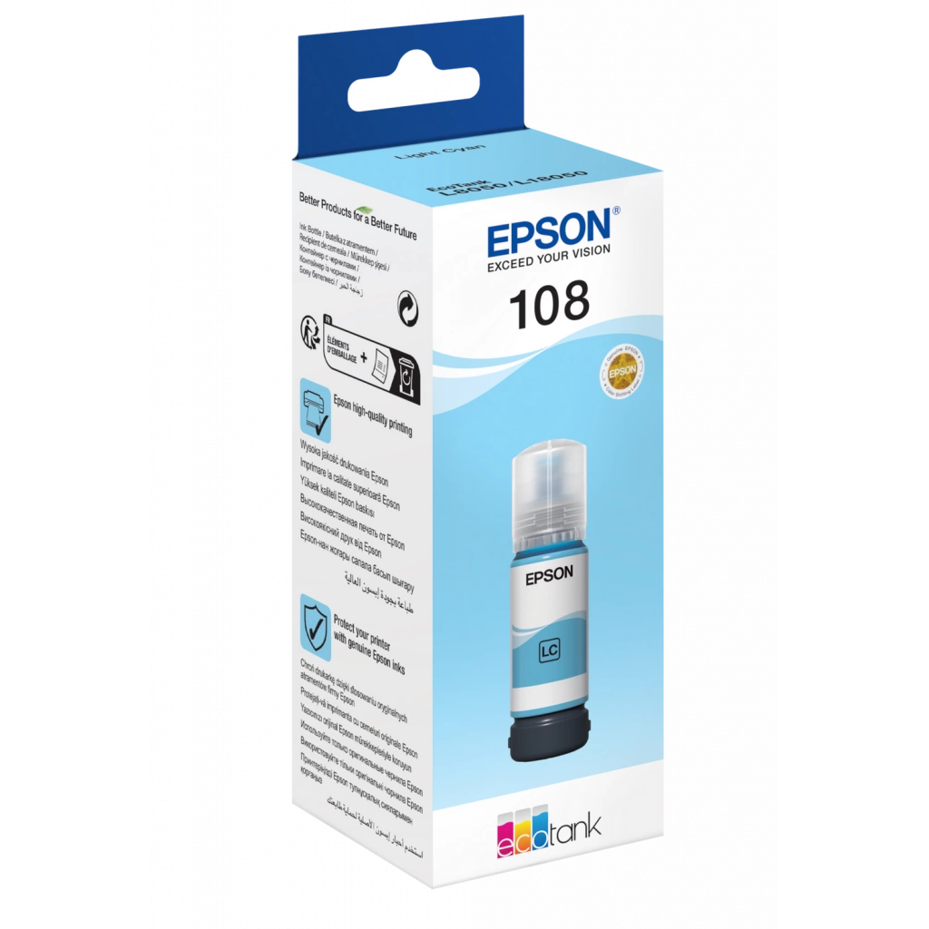 Cerneala originala EPSON 108 EcoTank, Light Cyan, 70 ml - imagine 4
